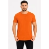 Erkek Basic Tişört Bisiklet Yaka Kısa Kol Günlük Yazlık Slim fit T-Shirt - Turuncu