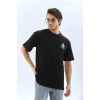 Erkek Baskılı Bisiklet Yaka Kısa kol T-Shirt - Siyah