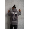 Erkek Baskılı Kapüşonlu 3 iplik pamuklu Hoodie Sweatshirt - Gri