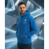 Erkek Baskılı Kapüşonlu Cepli Hoodie 3 İplik Pamuklu Sweatshirt - Saks Mavisii