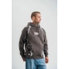 Erkek Baskılı Kapüşonlu Oversize 3 İplik Pamuklu SweatShirt Hoodie - Füme