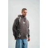 Erkek Baskılı Kapüşonlu Oversize 3 İplik Pamuklu SweatShirt Hoodie - Füme