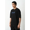 Erkek Baskılı Oversize  Kısa kol T-Shirt - Siyah