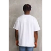 Erkek Baskılı T-Shirt Kısa Kol Bisiklet Yaka Rahat Kalıp Tişört - Beyaz
