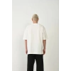 Erkek Baskılı T-Shirt Kısa Kol Bisiklet Yaka Rahat Kalıp Tişört - Beyaz