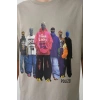 Erkek Baskılı T-Shirt Kısa Kol Bisiklet Yaka Rahat Kalıp Tişört - Boyalı Gri
