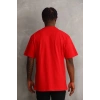 Erkek Baskılı T-Shirt Kısa Kol Bisiklet Yaka Rahat Kalıp Tişört - Kırmızı