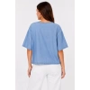 Erkek Baskılı T-Shirt Kısa Kol Bisiklet Yaka Rahat Kalıp Tişört - Mavi
