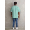 Erkek Baskılı T-Shirt Kısa Kol Bisiklet Yaka Rahat Kalıp Tişört - Mint Yeşili