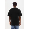 Erkek Baskılı T-Shirt Kısa Kol Bisiklet Yaka Rahat Kalıp Tişört - Siyah