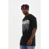 Erkek Baskılı T-Shirt Kısa Kol Bisiklet Yaka Rahat Kalıp Tişört - Siyah