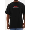 Erkek Baskılı T-Shirt Kısa Kol Bisiklet Yaka Rahat Kalıp Tişört  - Siyah