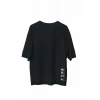 Erkek Baskılı T-Shirt Kısa Kol Bisiklet Yaka Regular Fit Rahat Kalıp Günlük Tişört - Siyah