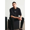 Erkek Baskılı T-Shirt Kısa Kol Bisiklet Yaka Regular Fit Rahat Kalıp Tişört - Siyah