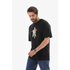 Erkek Baskılı T-Shirt Kısa Kol Bisiklet Yaka Regular Fit Rahat Kalıp Tişört -  Siyah
