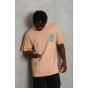 Erkek Baskılı T-Shirt Kısa Kol Bisiklet Yaka Regular Fit Tişört - Bej