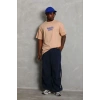 Erkek Baskılı T-Shirt Kısa Kol Bisiklet Yaka Regular Fit Tişört - Bej