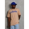 Erkek Baskılı T-Shirt Kısa Kol Bisiklet Yaka Regular Fit Tişört - Bej