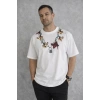 Erkek Baskılı T-Shirt Kısa Kol Bisiklet Yaka Regular Fit Tişört - Beyaz