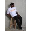 Erkek Baskılı T-Shirt Kısa Kol Bisiklet Yaka Regular Fit Tişört - Beyaz