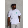 Erkek Baskılı T-Shirt Kısa Kol Bisiklet Yaka Regular Fit Tişört - Beyaz