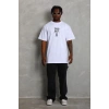 Erkek Baskılı T-Shirt Kısa Kol Bisiklet Yaka Regular Fit Tişört - Beyaz