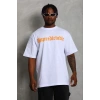 Erkek Baskılı T-Shirt Kısa Kol Bisiklet Yaka Regular Fit Tişört - Beyaz