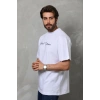 Erkek Baskılı T-Shirt Kısa Kol Bisiklet Yaka Regular Fit Tişört - Beyaz