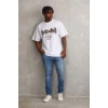 Erkek Baskılı T-Shirt Kısa Kol Bisiklet Yaka Regular Fit Tişört - Beyaz