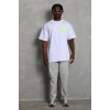 Erkek Baskılı T-Shirt Kısa Kol Bisiklet Yaka Regular Fit Tişört - Beyaz