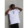 Erkek Baskılı T-Shirt Kısa Kol Bisiklet Yaka Regular Fit Tişört - Beyaz