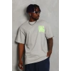 Erkek Baskılı T-Shirt Kısa Kol Bisiklet Yaka Regular Fit Tişört - Gri