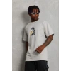 Erkek Baskılı T-Shirt Kısa Kol Bisiklet Yaka Regular Fit Tişört - Gri