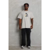 Erkek Baskılı T-Shirt Kısa Kol Bisiklet Yaka Regular Fit Tişört - Gri