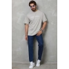 Erkek Baskılı T-Shirt Kısa Kol Bisiklet Yaka Regular Fit Tişört - Gri