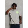 Erkek Baskılı T-Shirt Kısa Kol Bisiklet Yaka Regular Fit Tişört - Gri