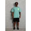Erkek Baskılı T-Shirt Kısa Kol Bisiklet Yaka Regular Fit Tişört - Mint Yeşili