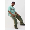 Erkek Baskılı T-Shirt Kısa Kol Bisiklet Yaka Regular Fit Tişört - Mint Yeşili