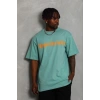 Erkek Baskılı T-Shirt Kısa Kol Bisiklet Yaka Regular Fit Tişört - Mint Yeşili