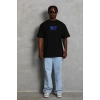 Erkek Baskılı T-Shirt Kısa Kol Bisiklet Yaka Regular Fit Tişört - Siyah