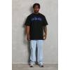 Erkek Baskılı T-Shirt Kısa Kol Bisiklet Yaka Regular Fit Tişört - Siyah