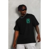 Erkek Baskılı T-Shirt Kısa Kol Bisiklet Yaka Regular Fit Tişört - Siyah
