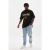 Erkek Baskılı T-Shirt Kısa Kol Bisiklet Yaka Regular Fit Tişört - Siyah