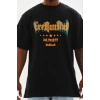 Erkek Baskılı T-Shirt Kısa Kol Bisiklet Yaka Regular Fit Tişört - Siyah