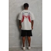 Erkek Baskılı Tişört Kısa Kol Bisiklet Yaka Oversize T-Shirt - Gri