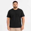 Erkek Battal Big Size Basic Tişört Bisiklet Yaka Rahat Kalıp T-Shirt - Siyah