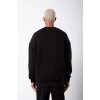 ERKEK Bisikilet Yaka 3 İplik Pamuklu SweatShirt - Siyah