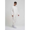 ERKEK Bisikilet Yaka 3 plik Pamuklu SweatShirt - Beyaz