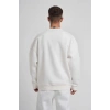ERKEK Bisikilet Yaka 3 plik Pamuklu SweatShirt - Beyaz