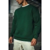 Erkek Bisiklet Yaka 3 İplik Pamuklu Basic SweatShirt - Haki